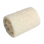 Natural loofah sponge, cylindrical shape, for bathroom, 10 x 6 cm